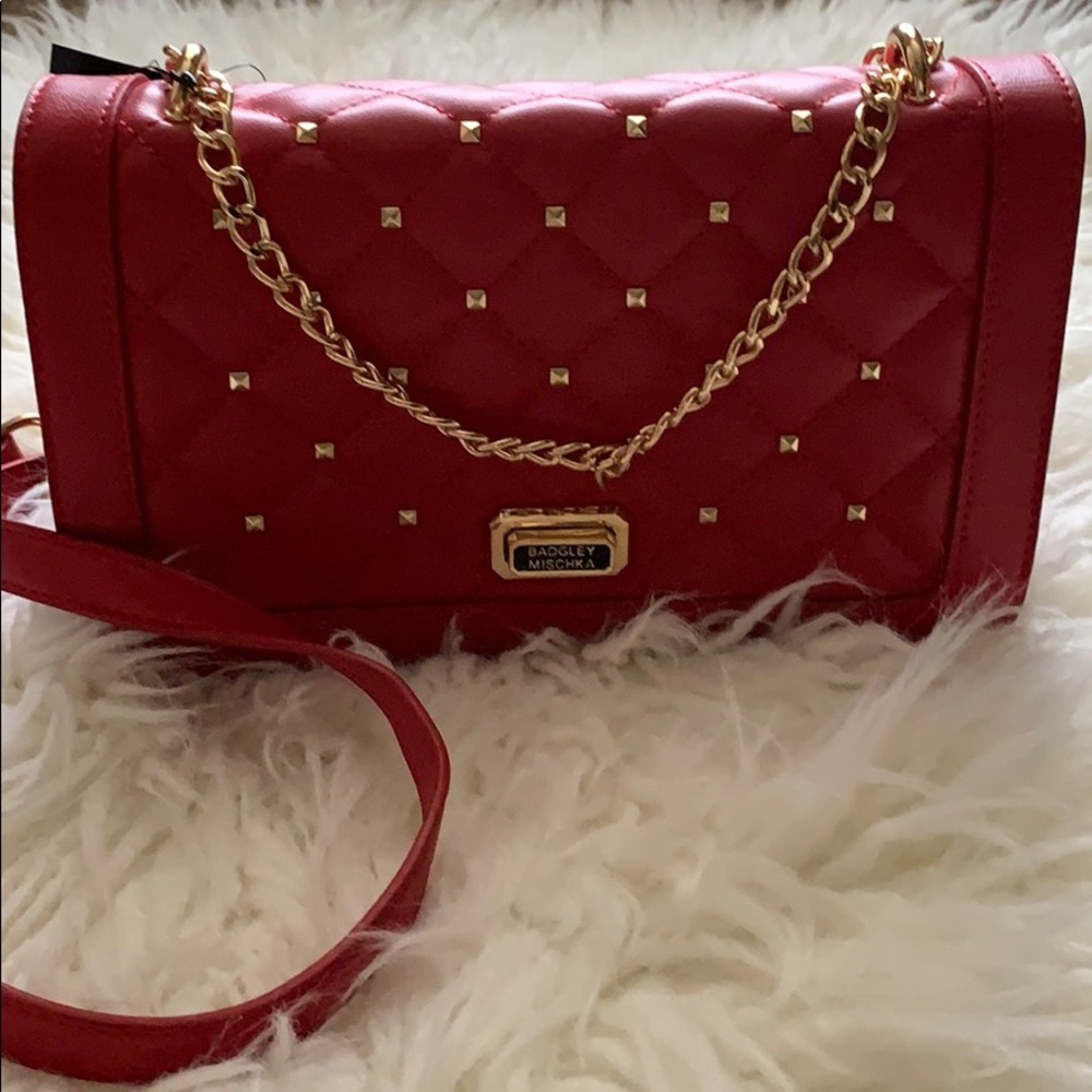 Badgley  Mischka Red Stud Crossbody